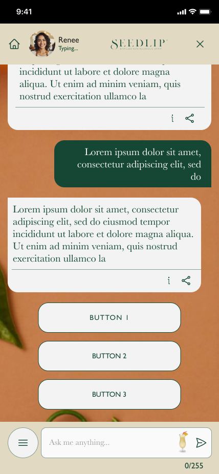 Chat with suggested reply buttons